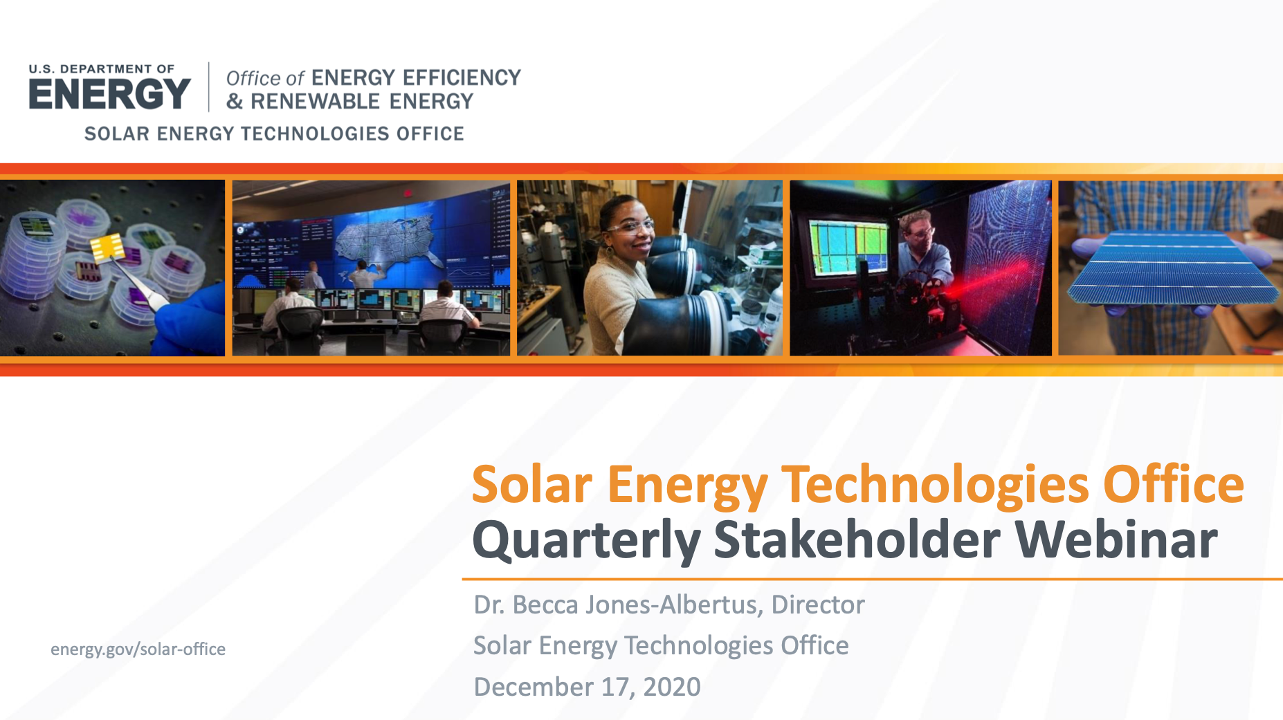 Bill Nussey shares Solar Inventions' story as part of the US Dept of Energy's Quarterly SETO Stakeholder Meeting